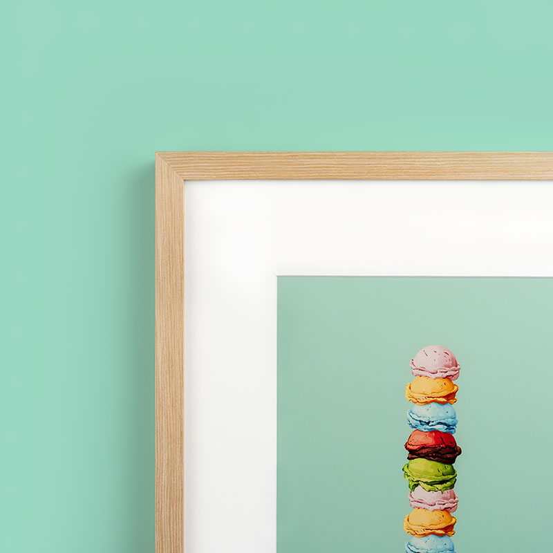 Framed print with mat border